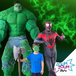 Hulk superhero at-home Birthday Party (2 superheroes)