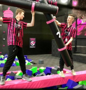 Kids party flying squirrel trampoline park