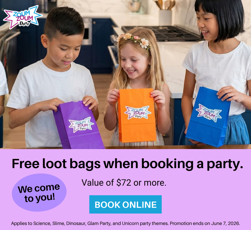 Free loot bags with your kids party booking