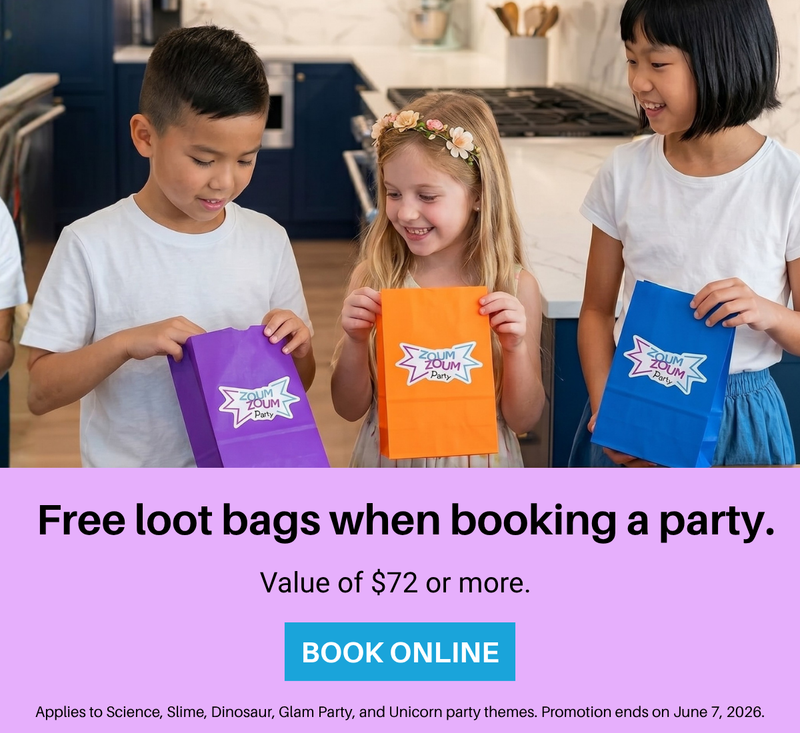 Free loot bags with your kids party booking