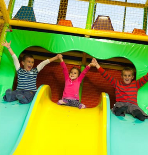 Kids party goofing around kids