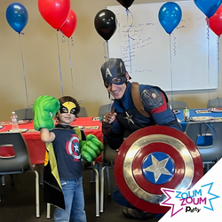 At-home superhero birthday party with Captain America Gift (Calgary)