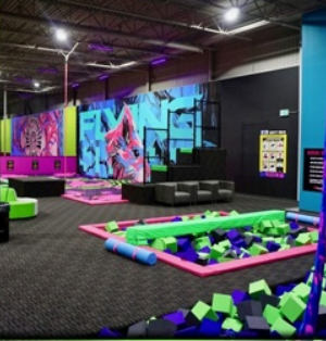 Kids party flying squirrel trampoline park